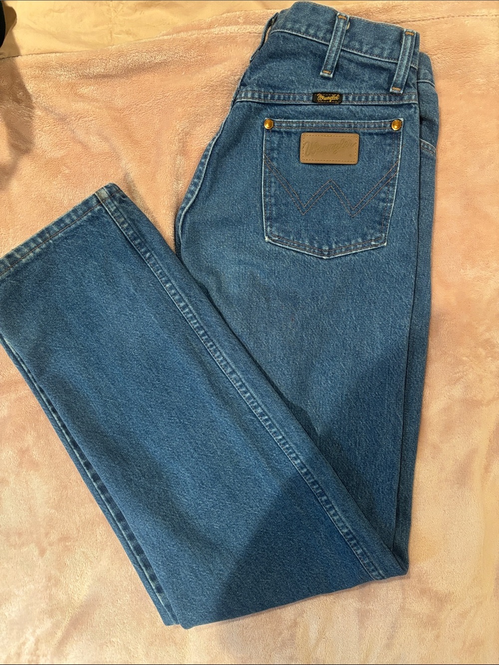 Wrangler Straight-Leg Blue Denim Jeans-Vintage